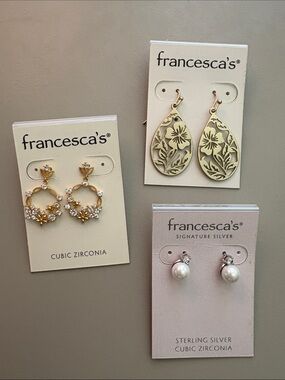 BNWT Set of 3 Francesca’s earrings